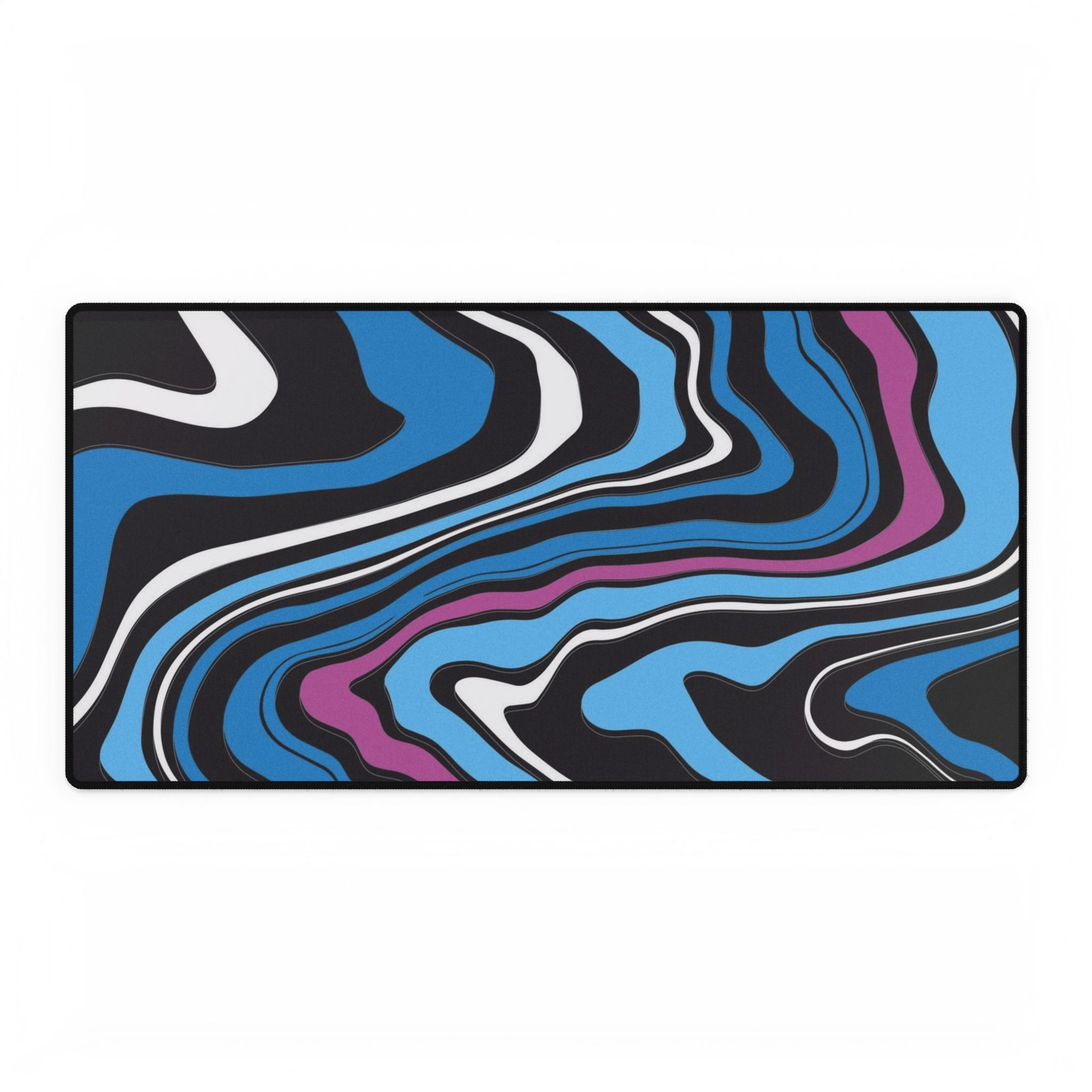 Blue Purple Marble Swirl Desk Mat | Abstract Large Mousepad