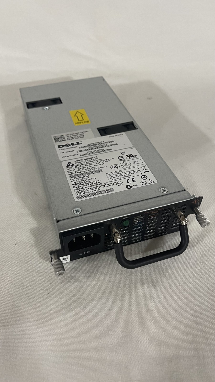 Dell S4810P-PWR-AC-R 350W AC Power Supply Reverse Airflow Force10 08C7NT 8C7NT