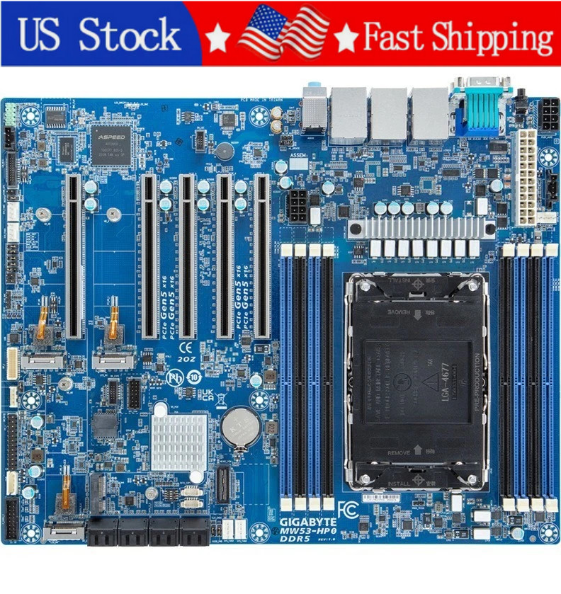 Used GIGABYTE MW53-HP0 W790 LGA4677 DDR5 Workstation Motherboard Xeon W-2400