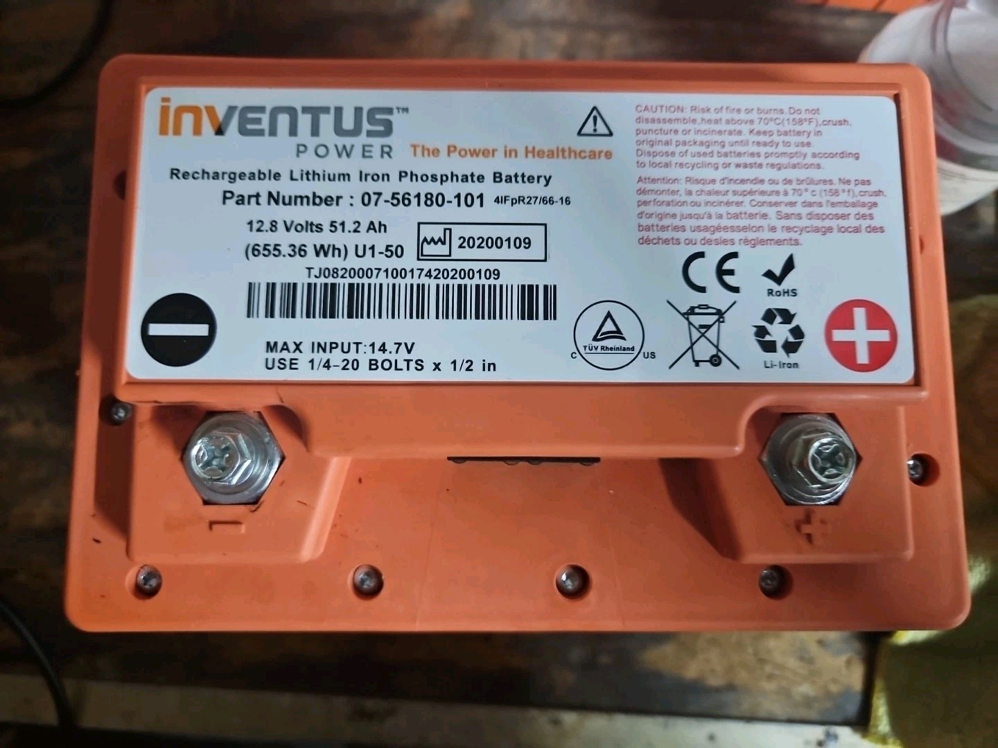 Inventus Rechargeable 12V U1-50 Rechargeable Lithium Battery