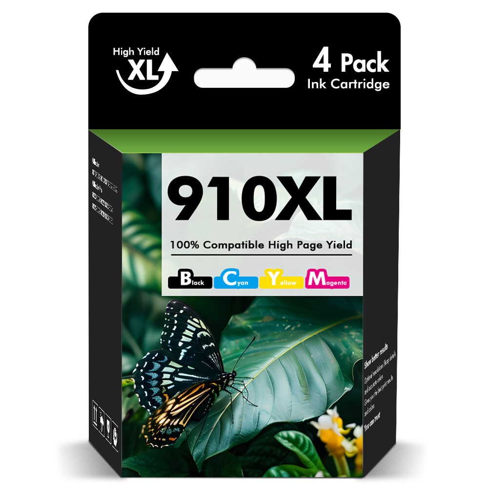 4PK 910XL Printer Ink for HP OfficeJet Pro 8010 8020 8022 8025 8028 8035 W/Chip