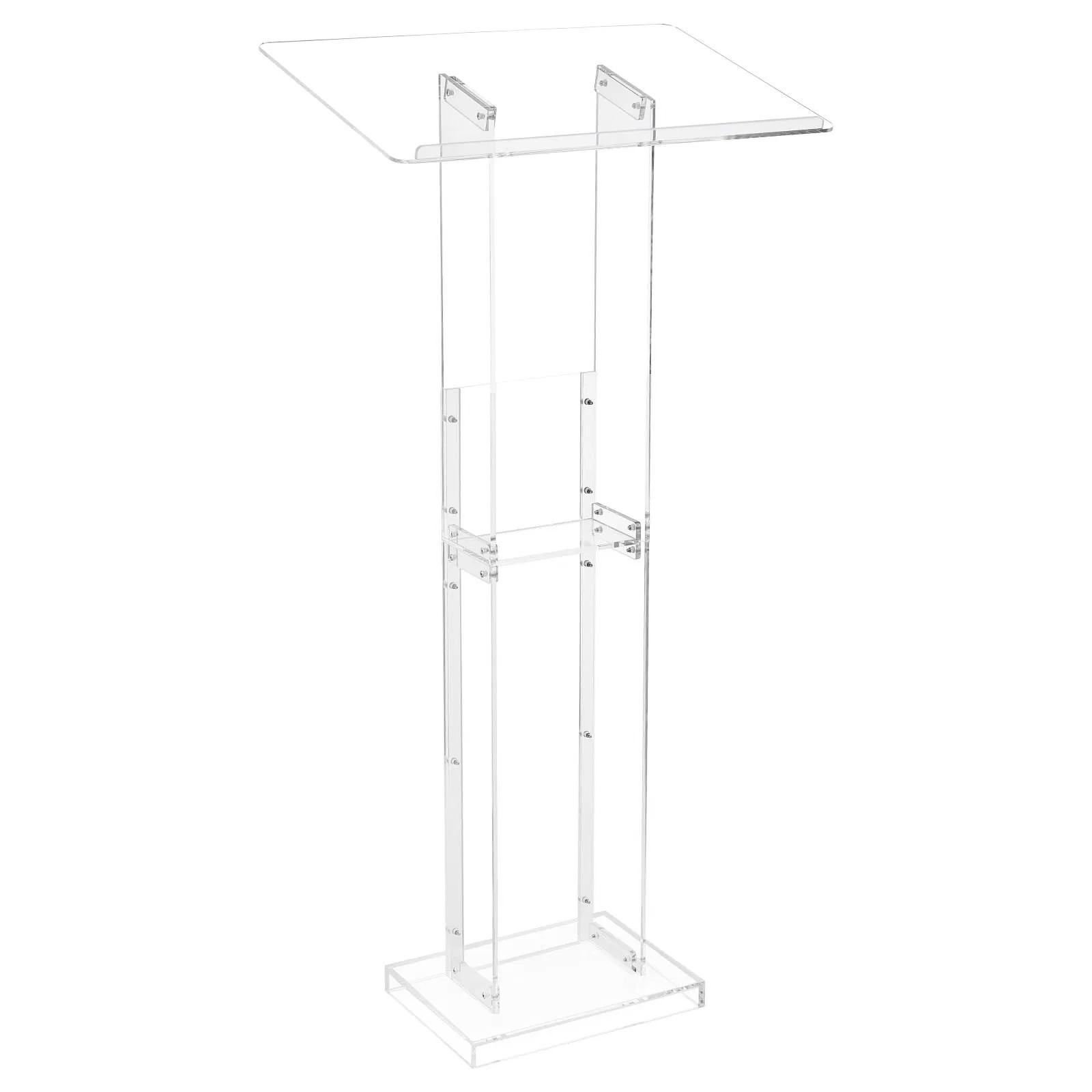 Podium Stand, 50-Inch Acrylic Lectern, Portable Laptop Desk with Wide Reading