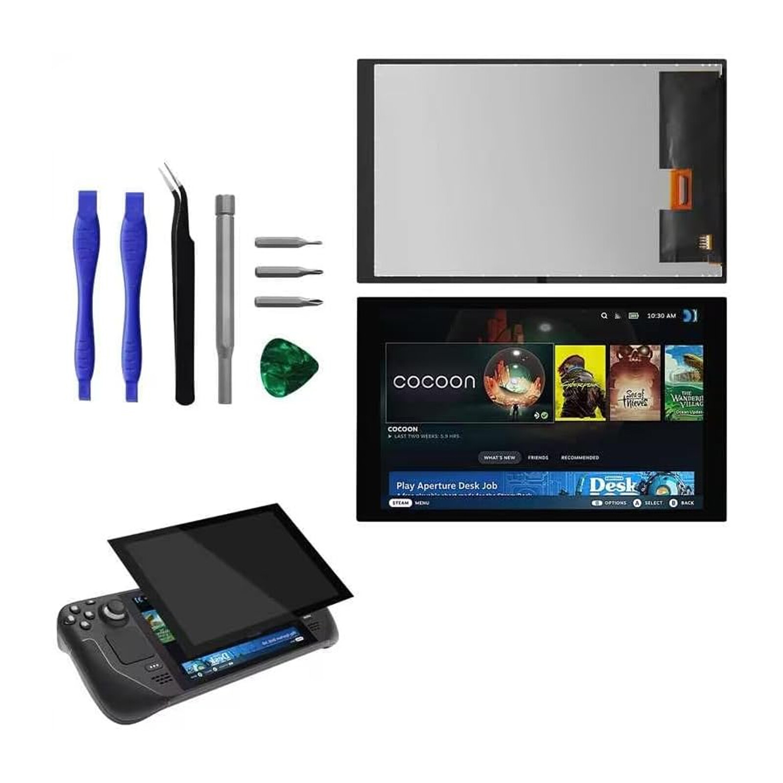 LCD Touch Screen Replacement 7" for Steam Deck Handheld Game Console AntiGlare