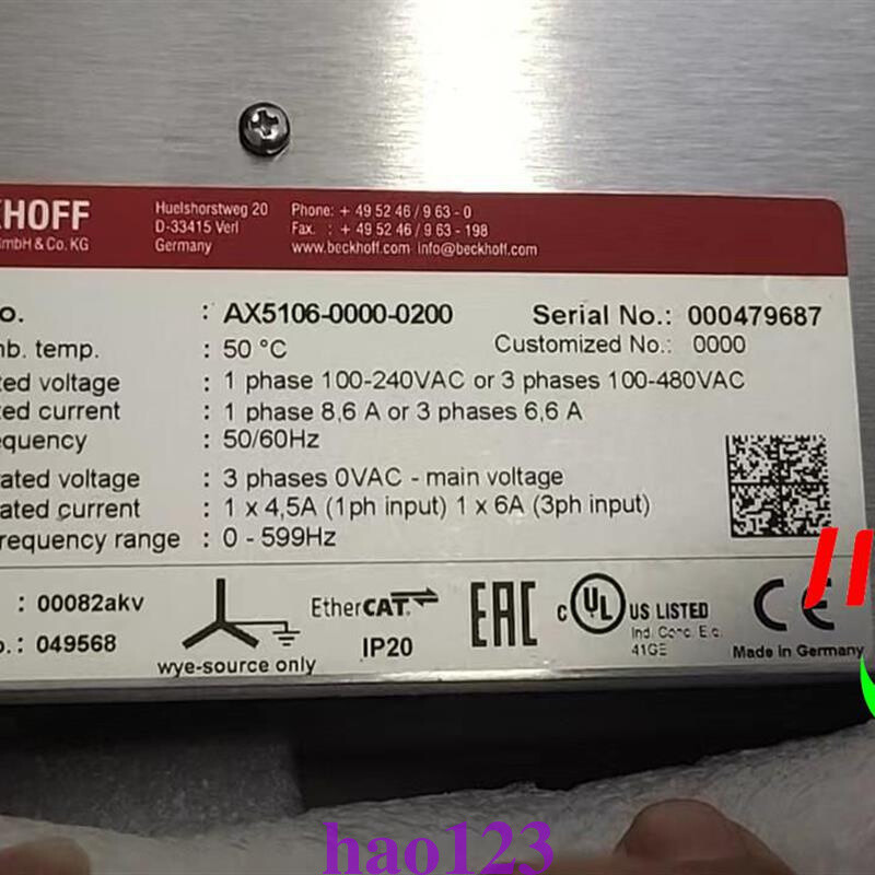 AX5106-0000-0200 BECKHOFF Servo Drive New in box By DHL or FedEx