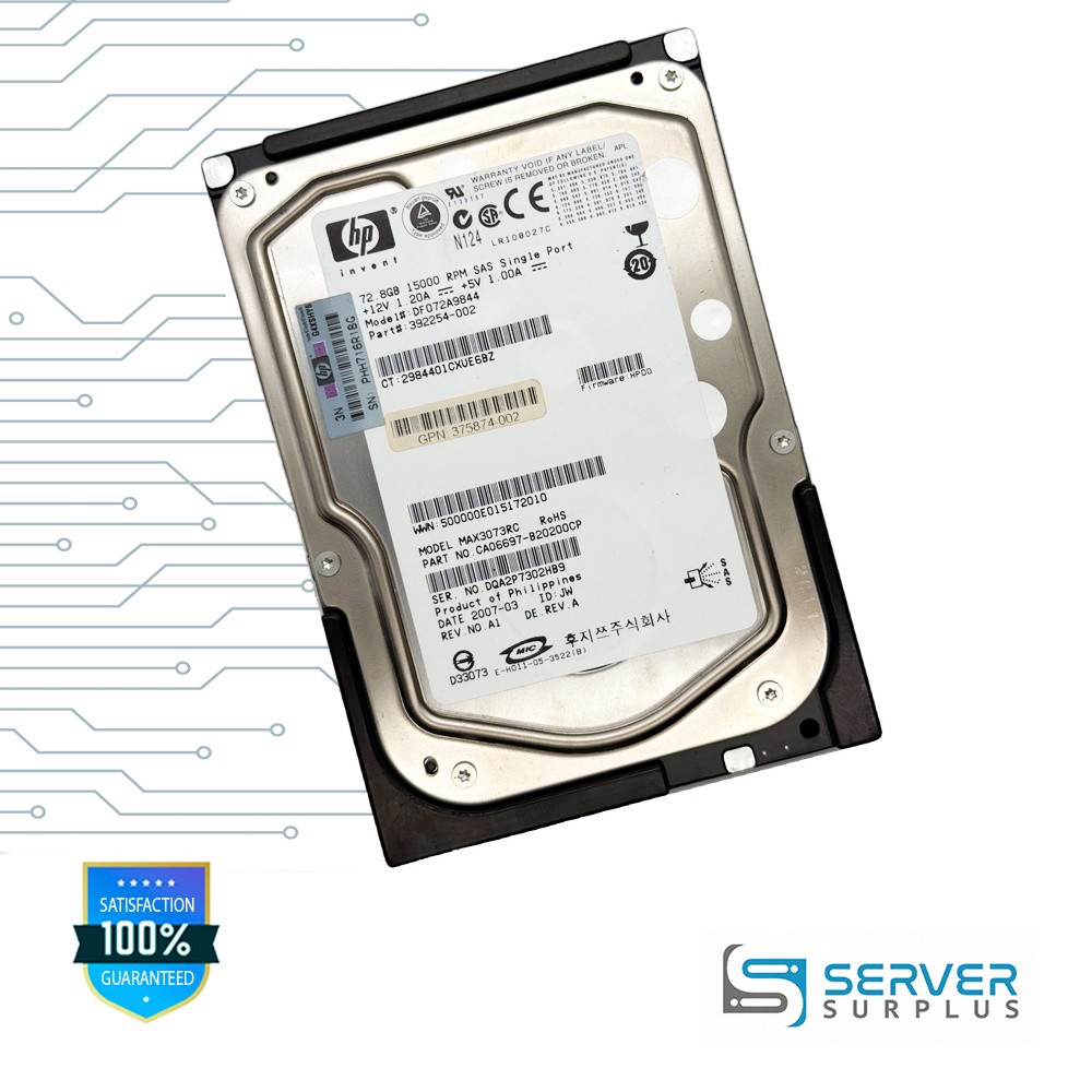 Fujitsu MAX3073RC 72.8GB SAS 15000 RPM 3.5 in Enterprise HDD | CA06697-B20200CP