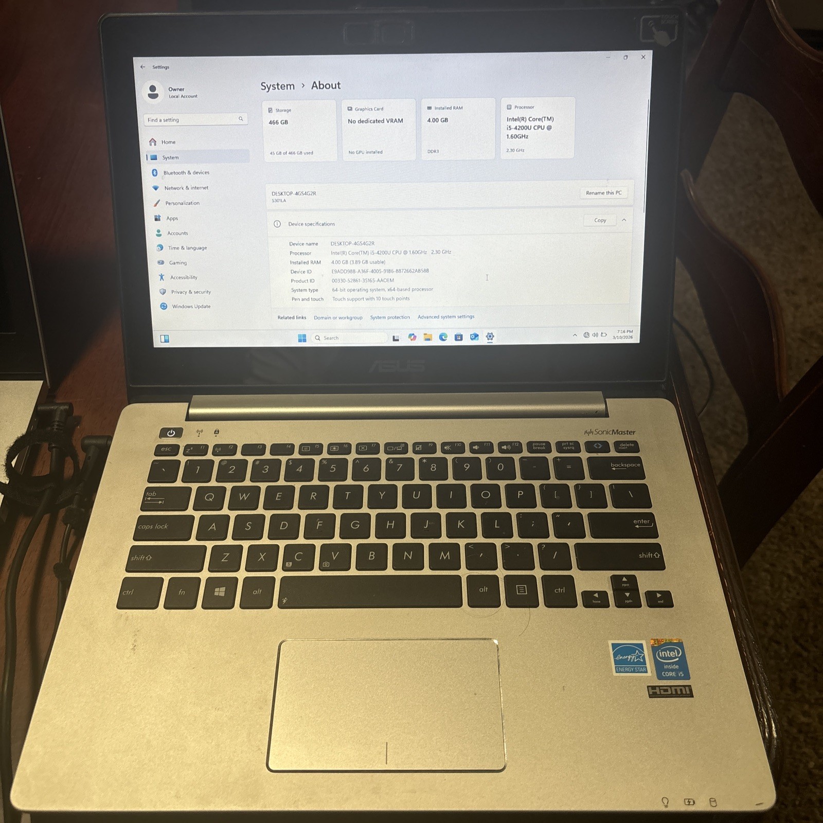 ASUS Q301L Laptop Intel Core I5