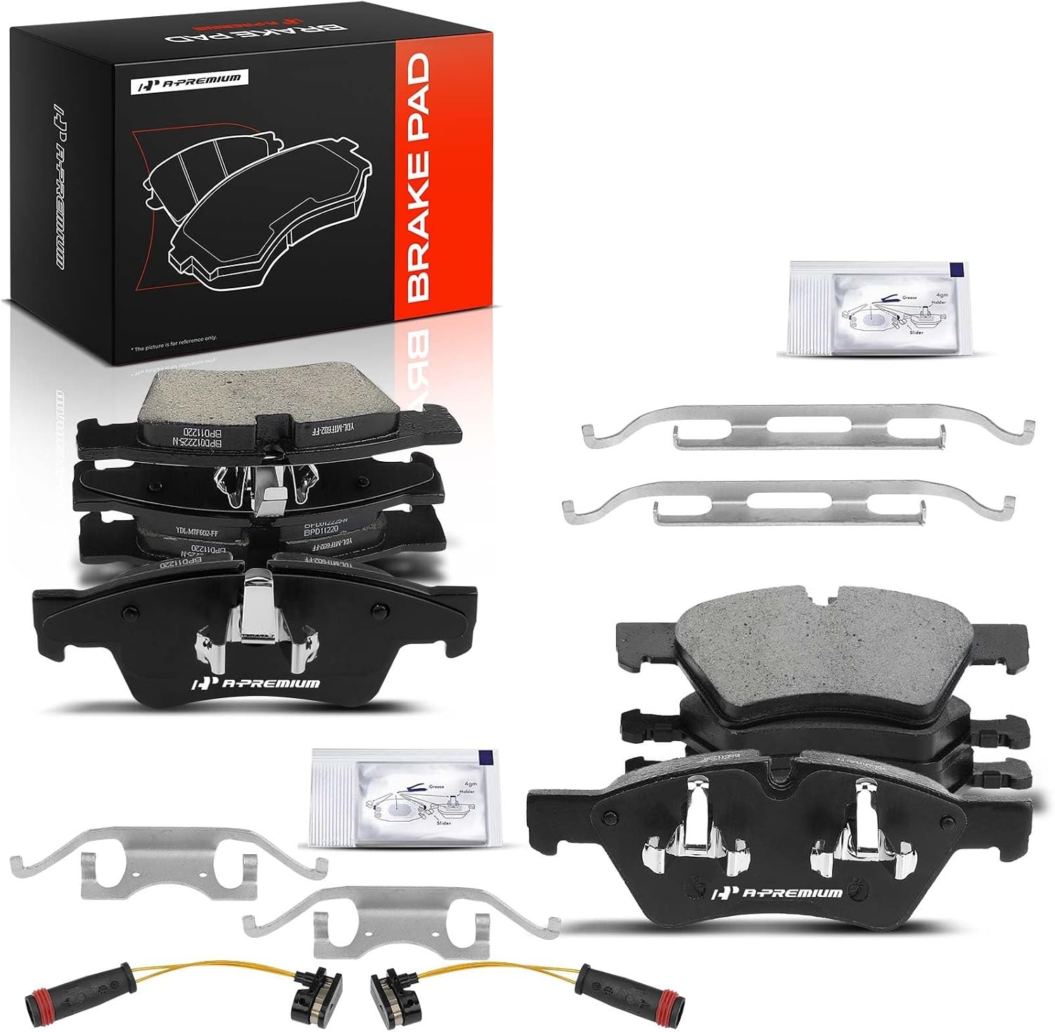 A-Premium Front & Rear Ceramic Disc Brake Pads Set Compatible with Select Merced
