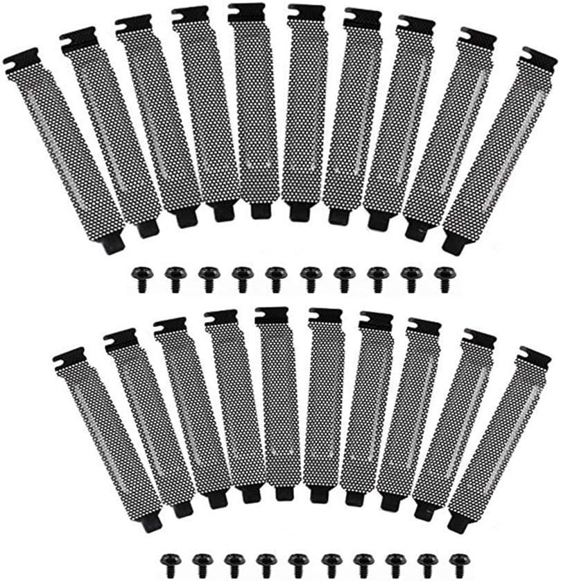 20 Pieces PCI Slot Cover Hard Steel Dust Filter Blanking Plate, Vented Slot Cove