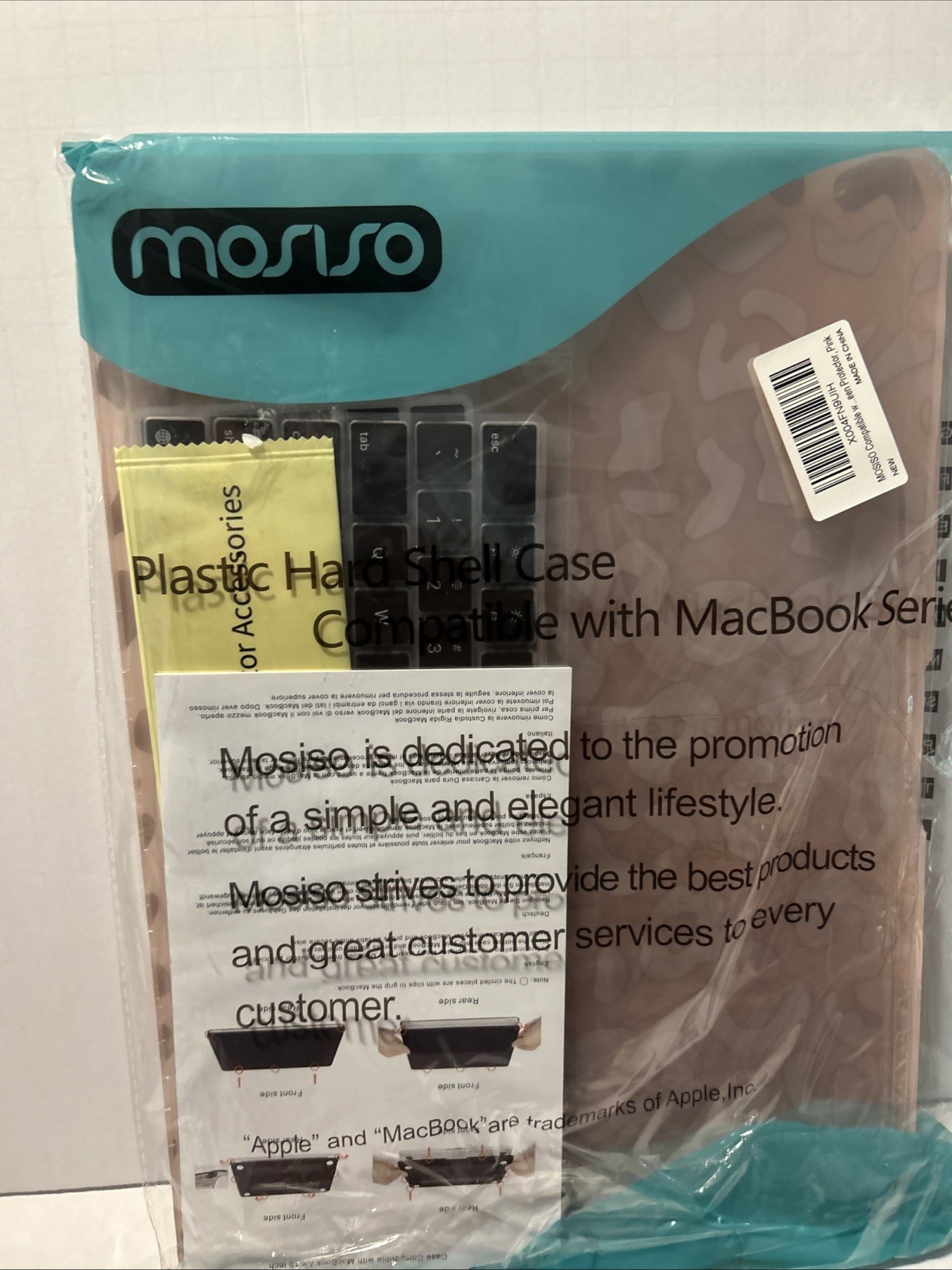 Mosiso Plastic Hard Shell Case Compatible with MacBook Series pink Leopard Print