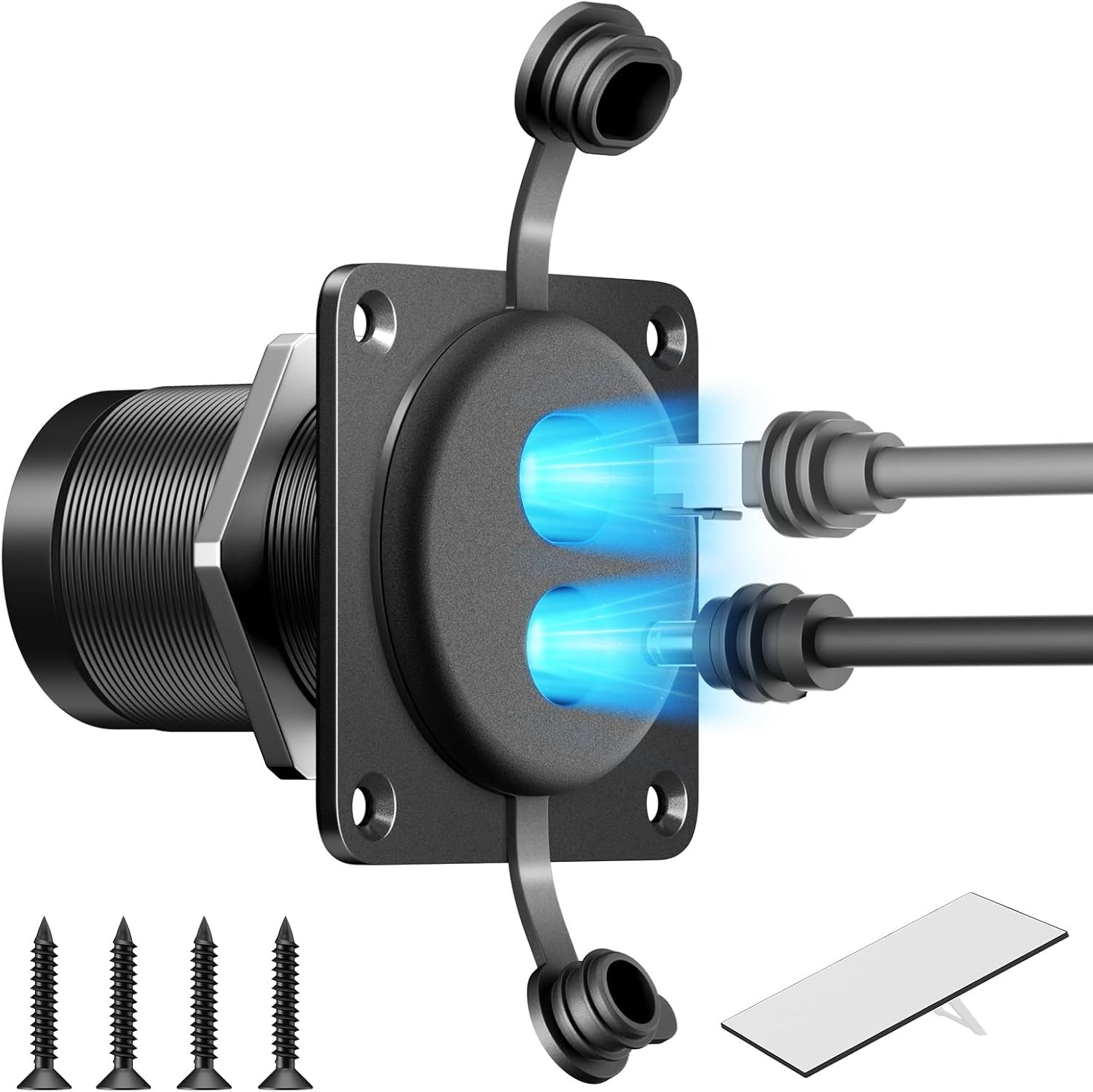 Starlink Wall Pass Through Kit, 2-in-1 RJ45 &DC Waterproof Wall Socket for