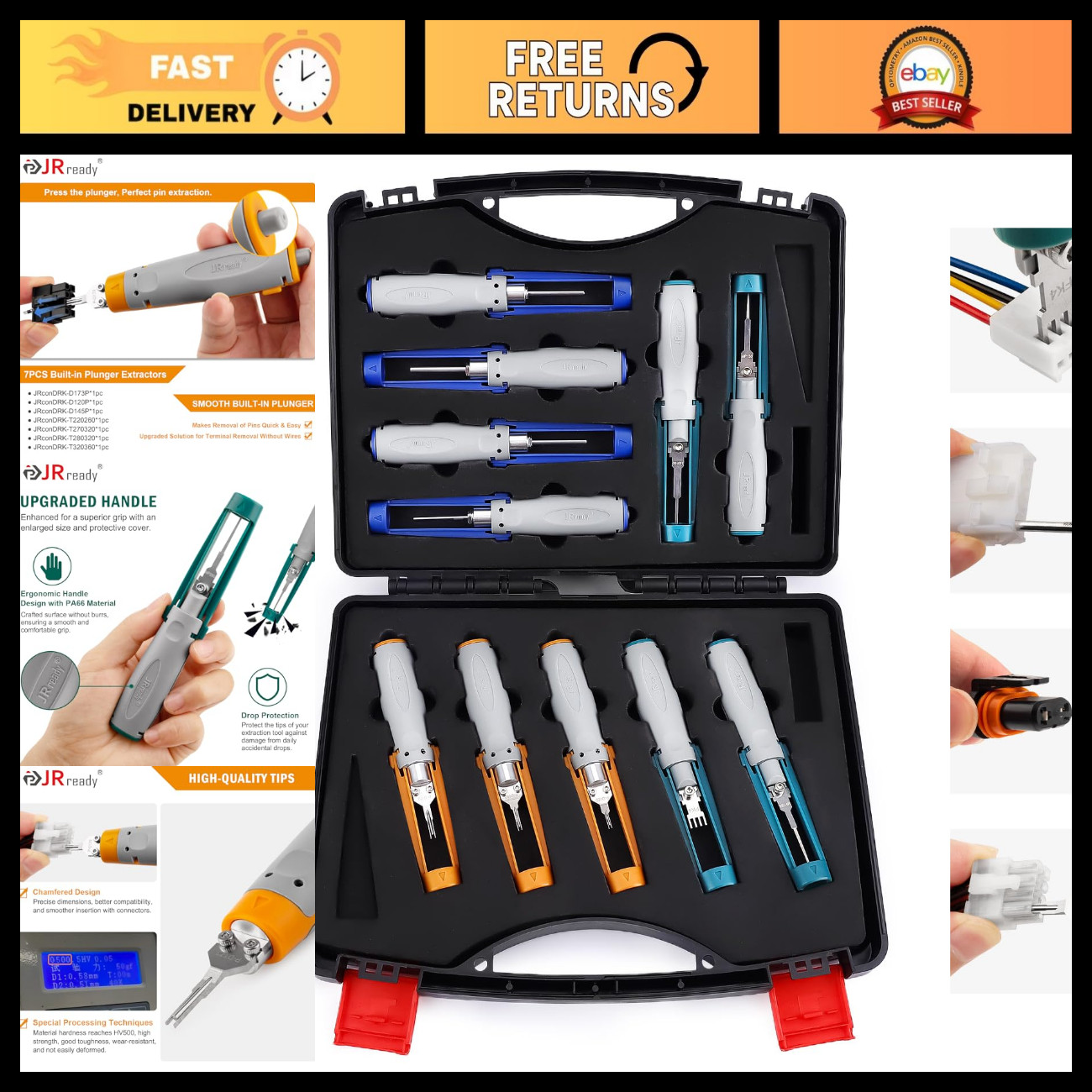 Mini-Fit Jr Pin Removal Tool Kit - 11PCS Micro-Fit .062 .093 Extractor for Conne
