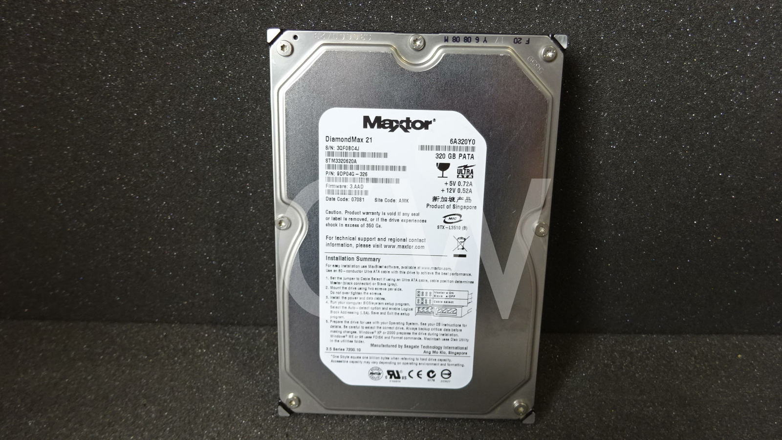 STM3320620A MAXTOR 9DP04G-326 320GB 7.2K RPM 3Gb/s 3.5" SATA HDD Hard Drive
