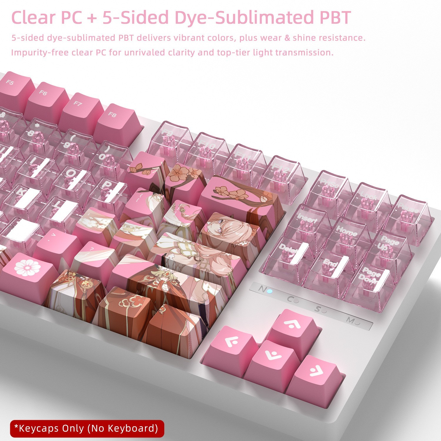 Cotton Pink Elysia Keycap Set PBT PC Custom Keycaps for MX Mechanical Keyboard