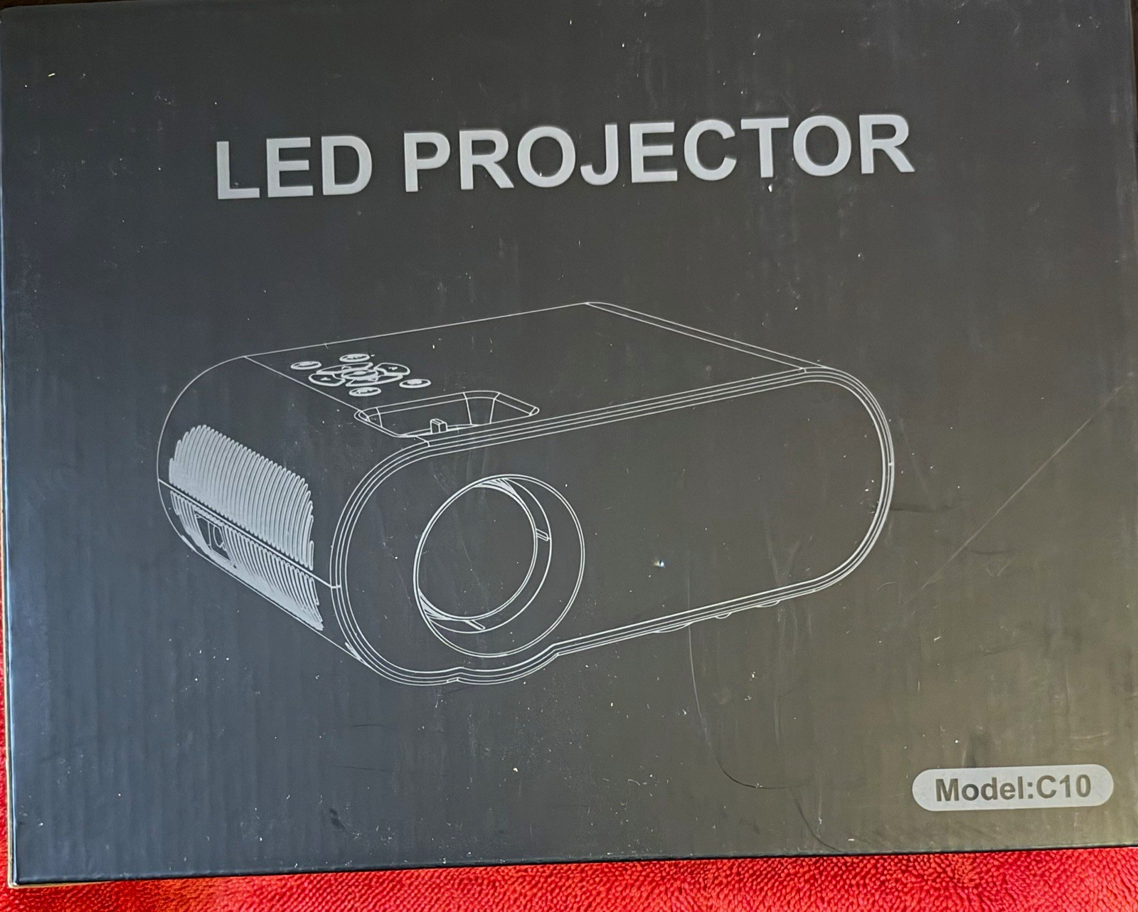 C10 LED Projector 1080p Native 4K Support Wi-Fi Bluetooth Auto Focus Black
