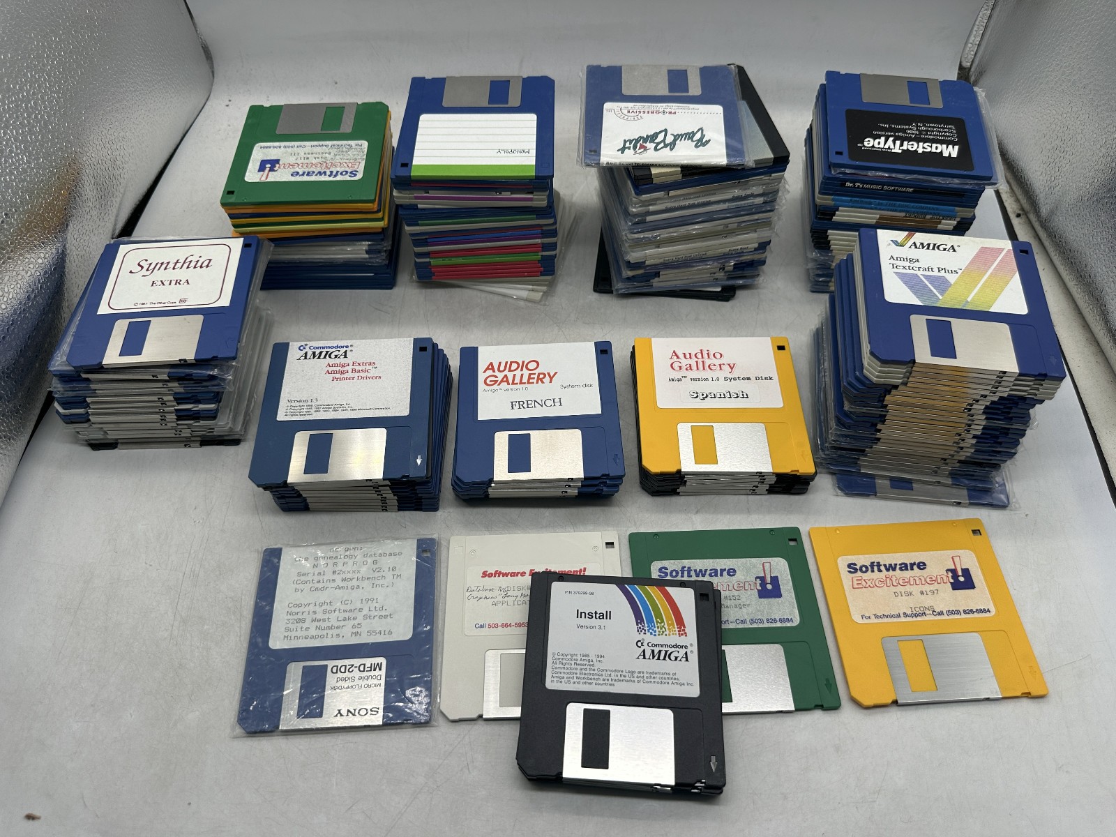 Commodore Amiga Software Lot Textcraft ProWrite Animator + More About 187 Disks