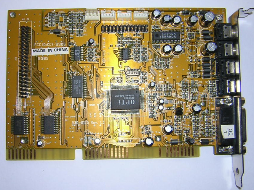 FYI OPTi 82C930A 16-Bit ISA Sound Card IDE Wavetable Header Game Port 930-0125