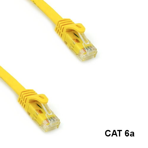 KNTK Yellow 10ft Cat6a UTP Patch Cable 24AWG Panel Router Ethernet RJ45 Network