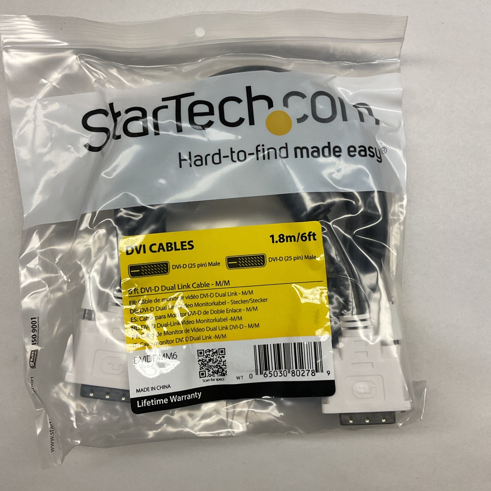 LOT OF 10 NEW StarTech.com DVI-D Dual Link Cable - M/M - DVI Cable - 1.8m/6 ft