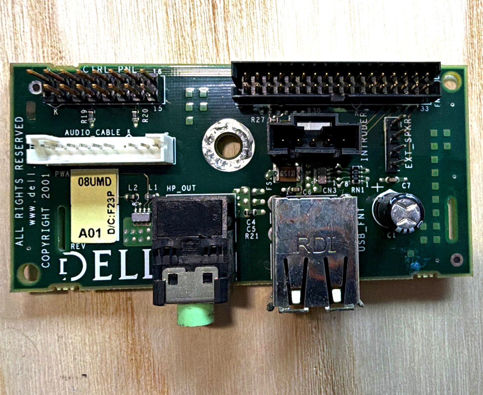 Dell 008UMD Front I/O Panel USB Audio PCB Board MPN 008UMD.  READ DETAILS