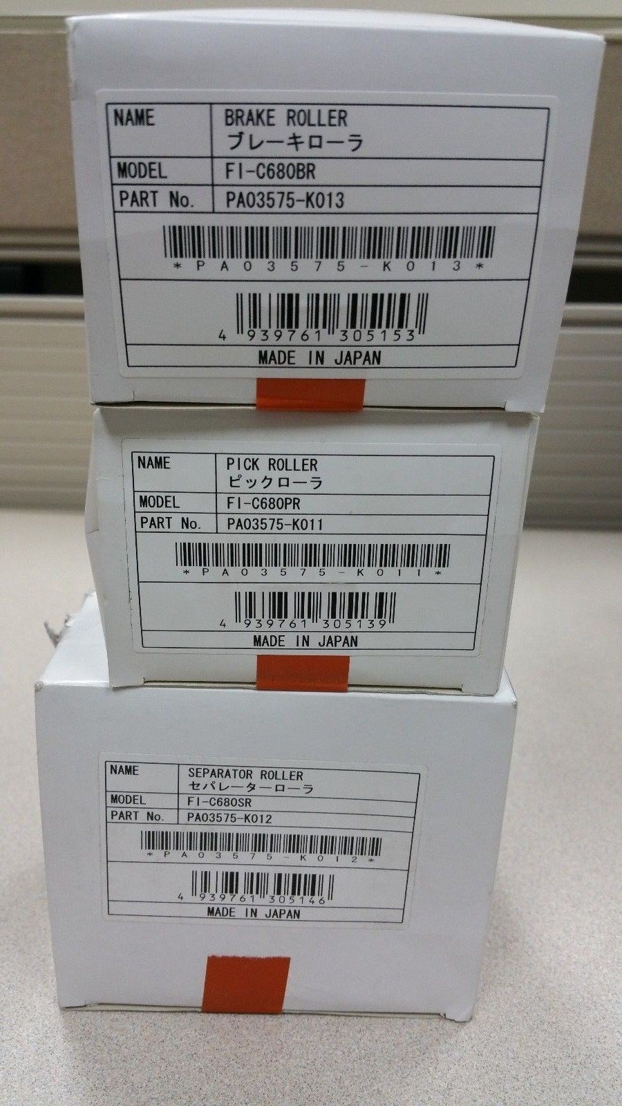 2-set 2019 OEM Fujitsu fi-6800 Scanner PA03575-K011-13 Pick, Sep, brake rollers