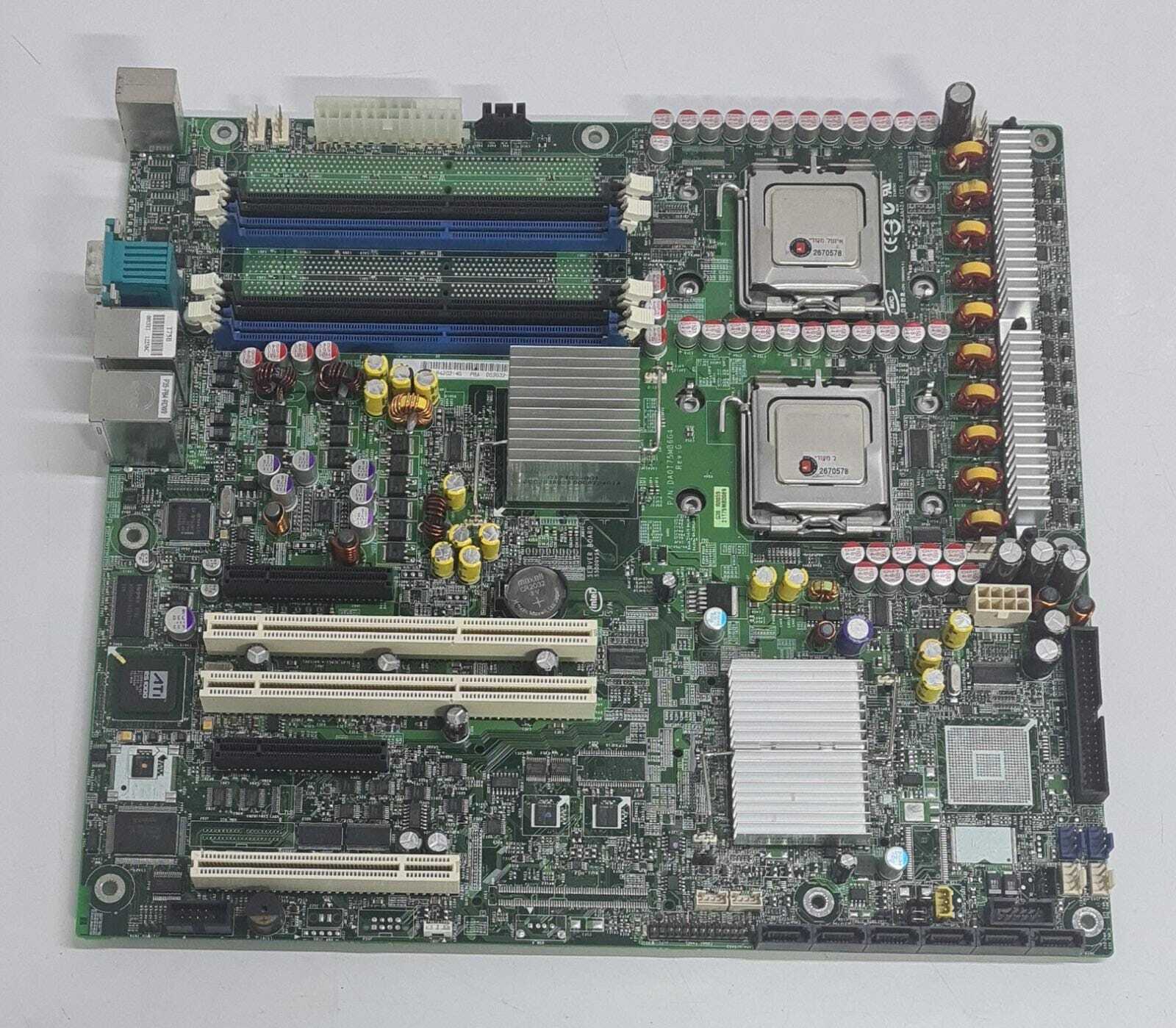 INTEL Server Board S5000VSA DA0T75MB6G4 LGA771 D52032-712 W/ 2* intel 2667DP
