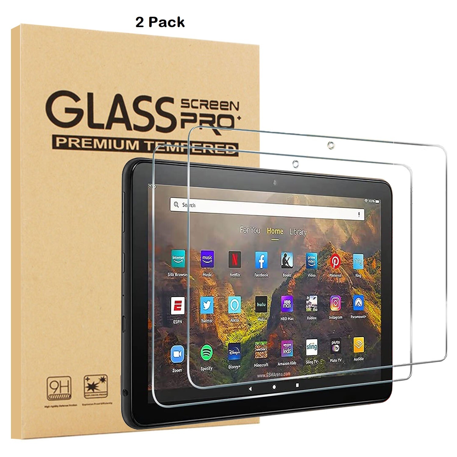 2 PCS For Amazon Fire HD 8 Tablet 10th Gen 2020 Tempered Glass Screen Protector