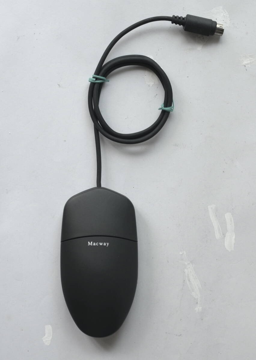 Macway ADB One Button Mouse for Apple PowerBook Black Rare Tested Japan TB00 1.0