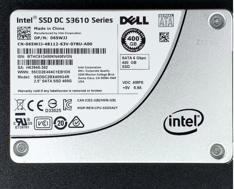 DELL INTEL DC S3610 400GB 6Gbps SATA 2.5" SSD 65WJJ 065WJJ SSDSC2BX400G4R