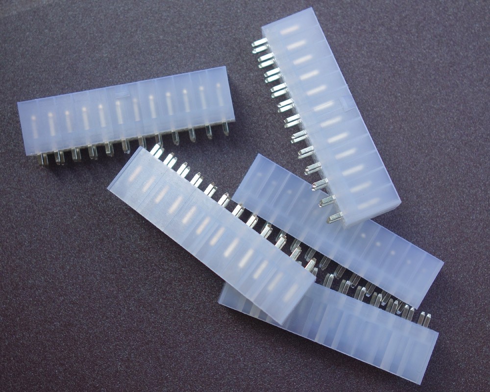 5pcs 24 Pin 24P Pins ATX I Straight Plug Computer Power Supply PCB Connector New