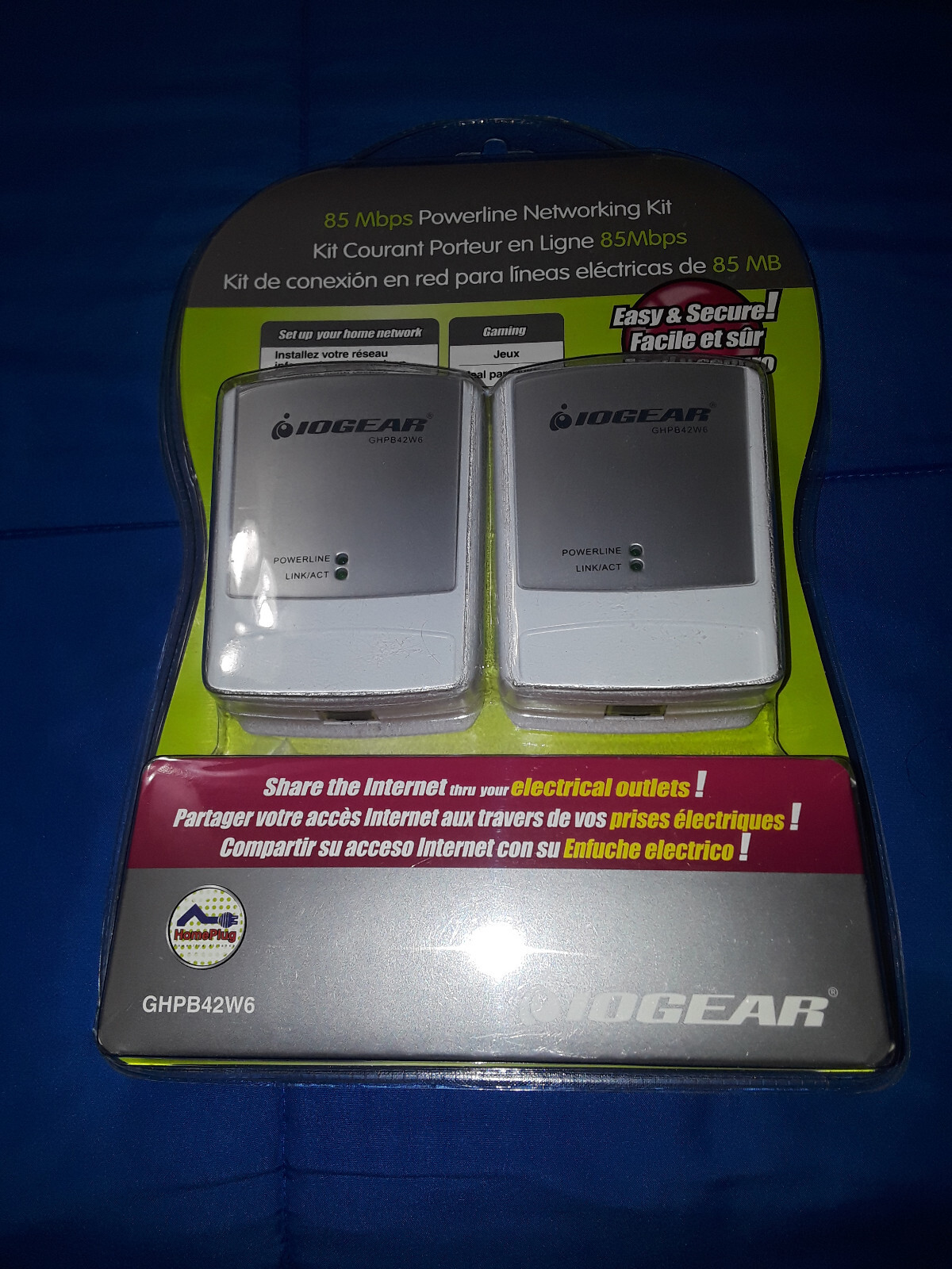 IOgear 85 Mbps Powerline Network Adapter Kit,GHPB42W6,Extend Your Home Network@