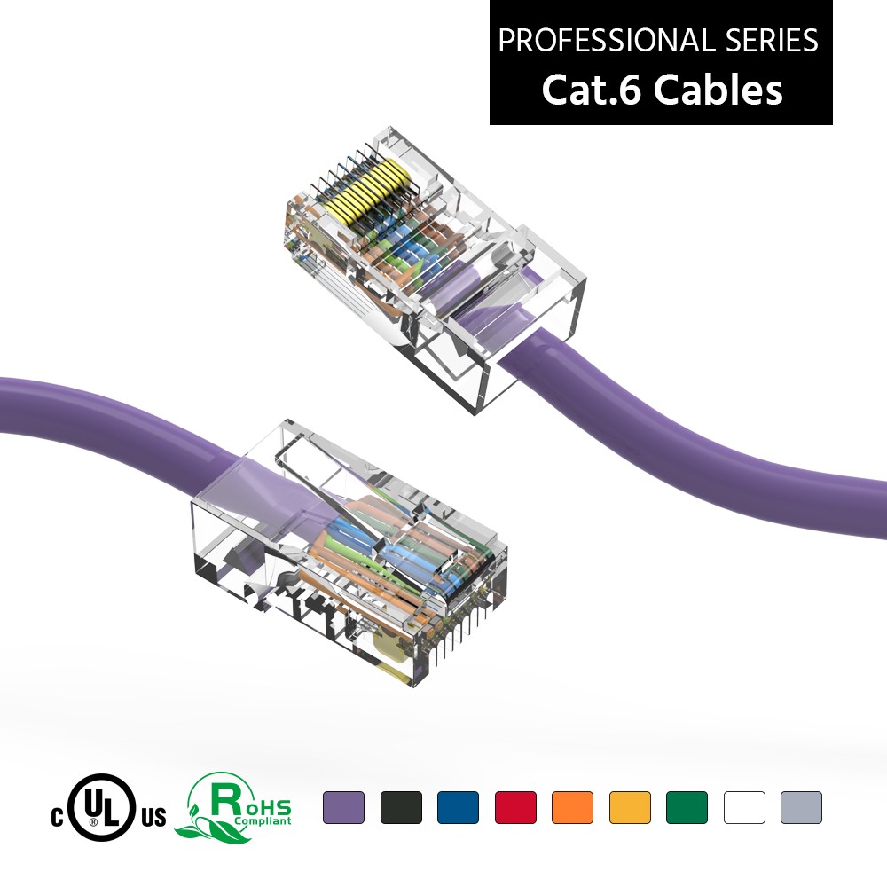 75Ft CAT6 UTP Ethernet Network Non Booted Cable Purple