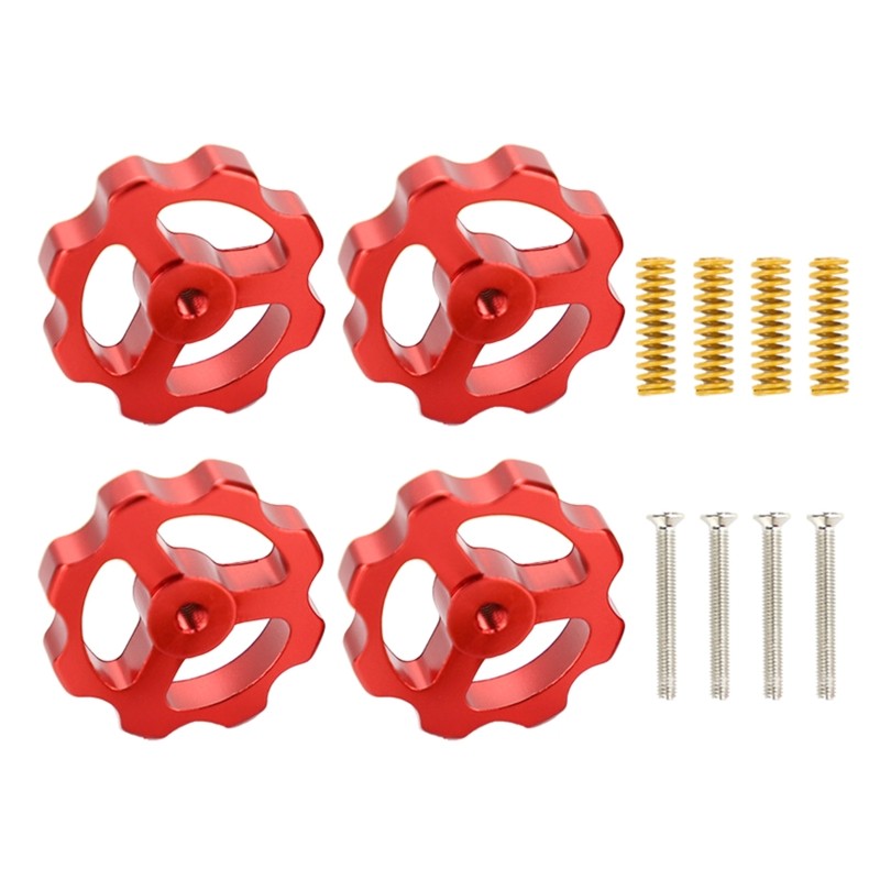 4Pcs 3D Printer Parts Hotbed Spring Leveling Kit Screws Nuts Hand Leveling Set