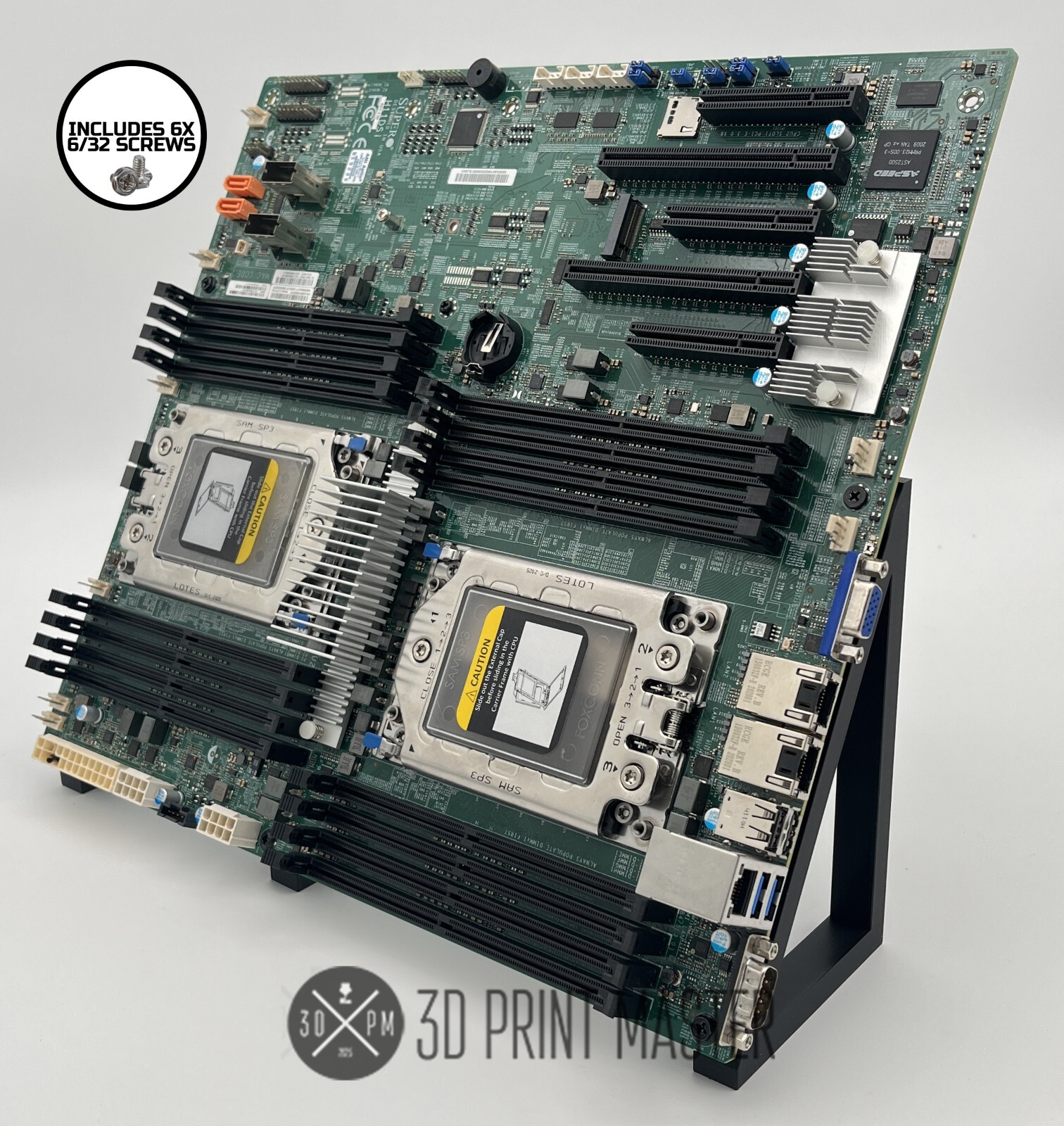 EATX Vertical 60° Server Motherboard Stand for CPU Mining & Test Rig + 6X Screws