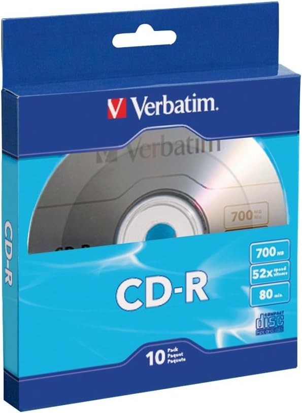 Reliable CD-R Blank Discs 10-Pack 700MB 80-Minute - Perfect for Audio & Files