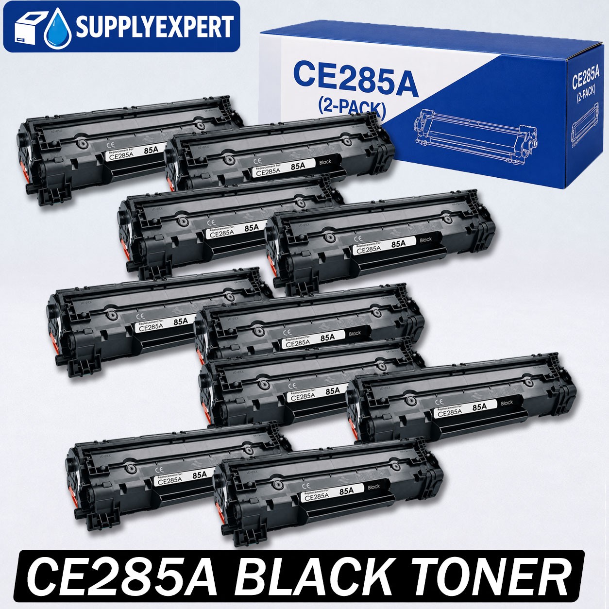10PK For HP 85A CE285A Black Laserjet Pro P1102w Printer Toner Cartridge CB435A