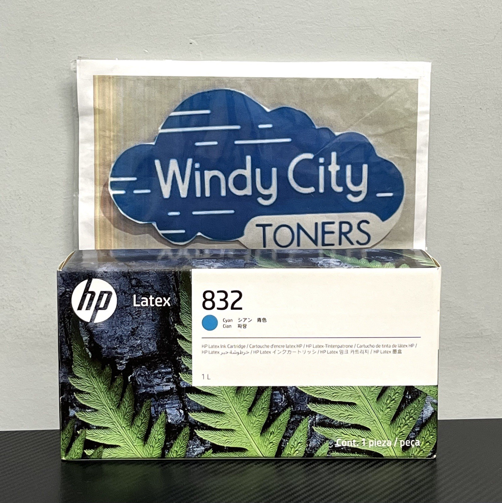 HP 832 4UV76A 1 Liter Cyan Latex Ink Cartridge Exp Sep 2026 OEM Sealed New
