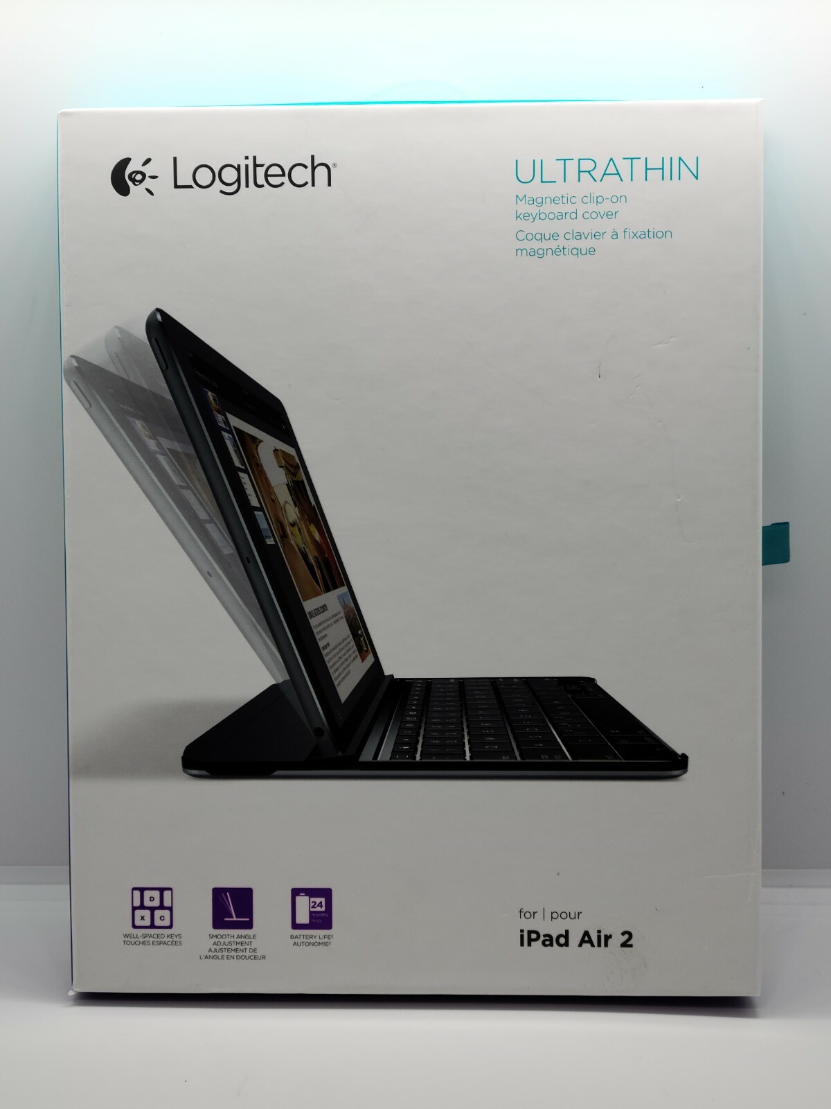 Logitech Ultrathin Magnetic Clip-On Keyboard Cover for Apple iPad 2 Bluetooth 