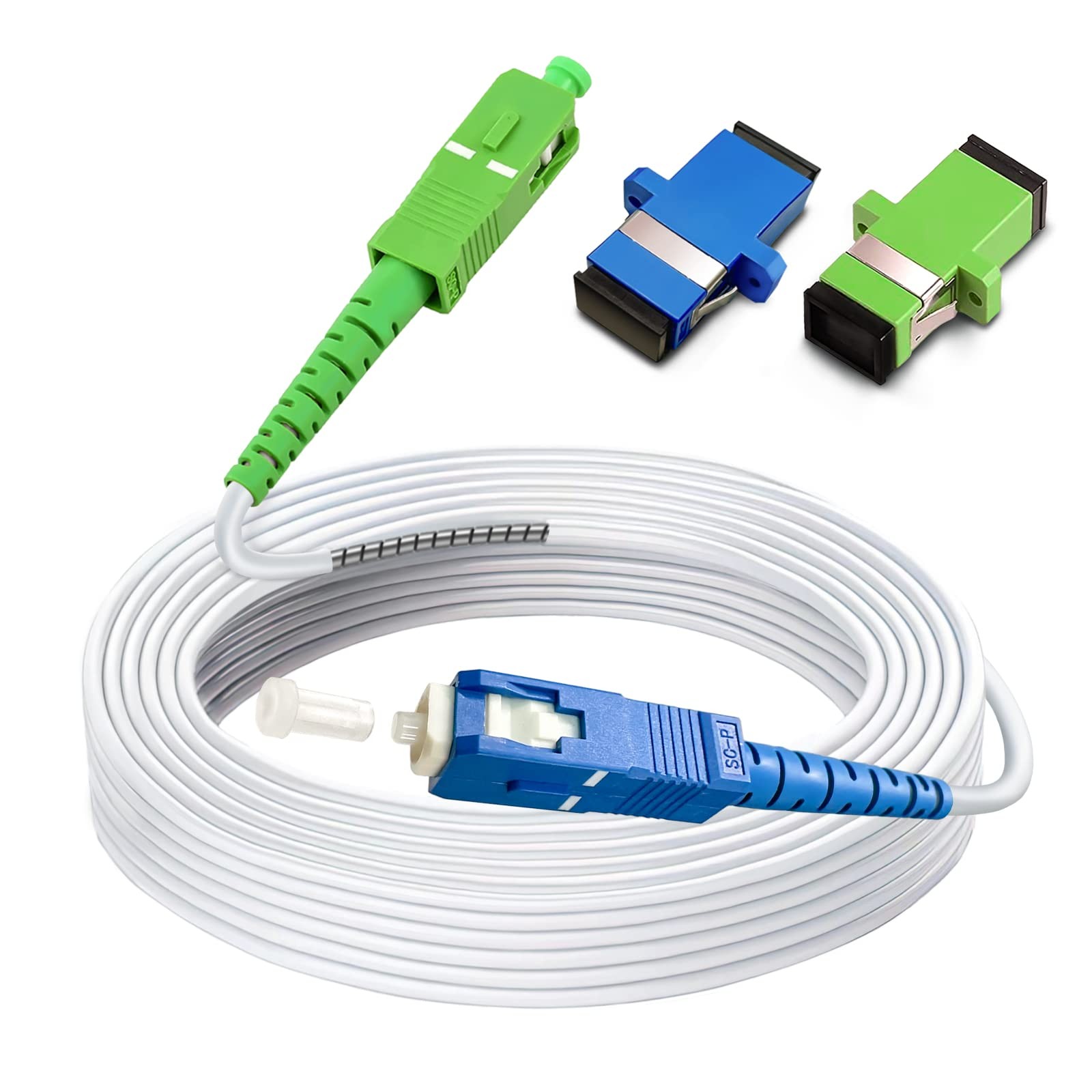 30 Ft 10M SM SC/UPC To SC/APC Fiber Optic Patch Cable Armored Single Mode