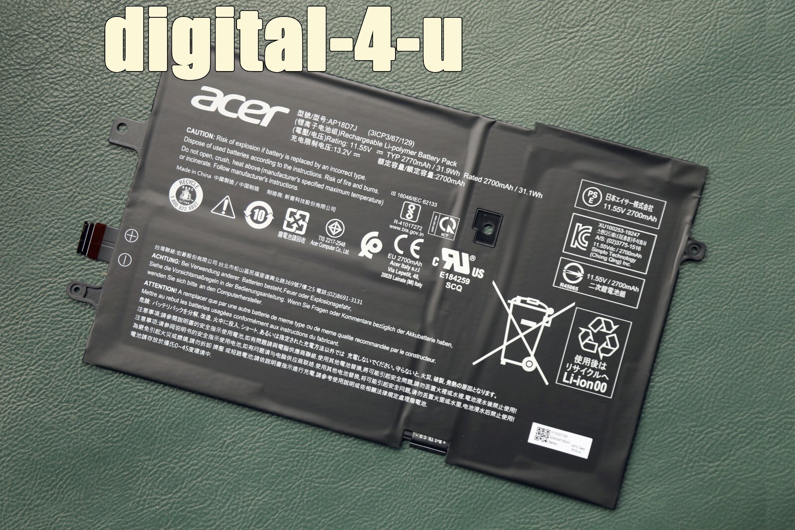 New Genuine AP18D7J OEM Battery for Acer Swift 7 2019 SF714-52T SF714-52T-71JW
