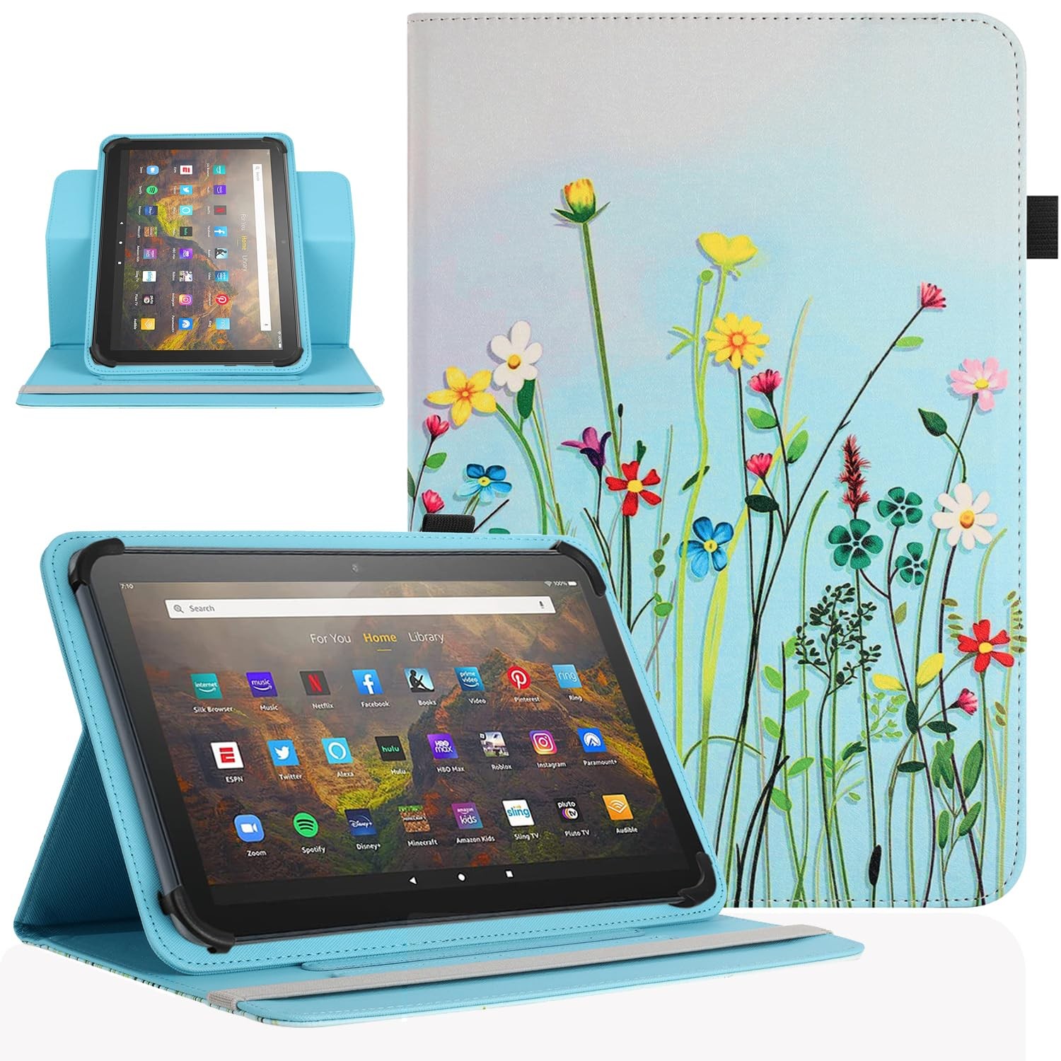 Universal 11 12 Inch Android Tablet Case,360 Degree Rotatable Multiple Viewin...