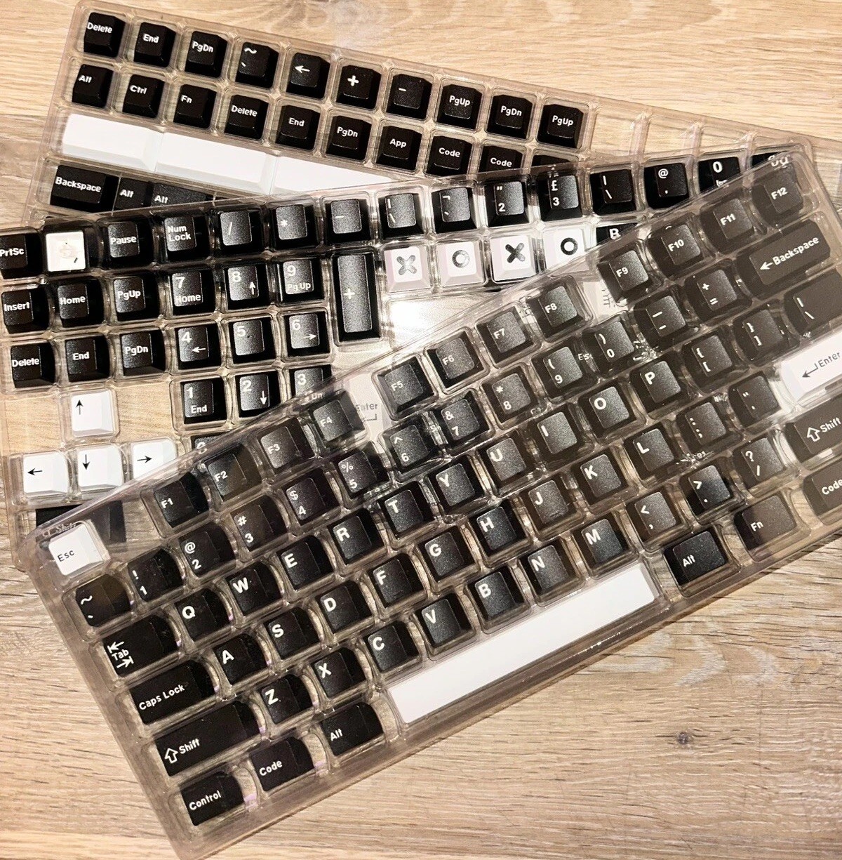 Mechanical Keyboard Keycaps Set Black/ White MX Compatible Set Open Box