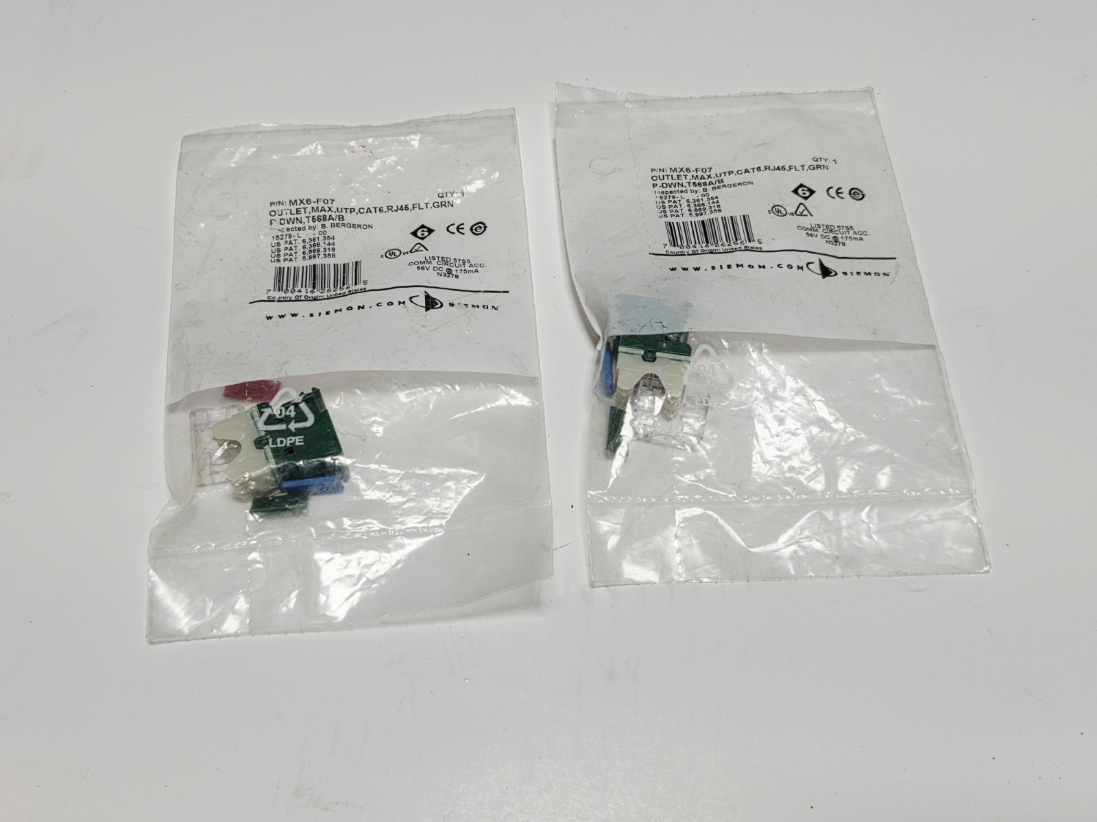 Mx6-f07 Cat6 Modular Jack 2pk