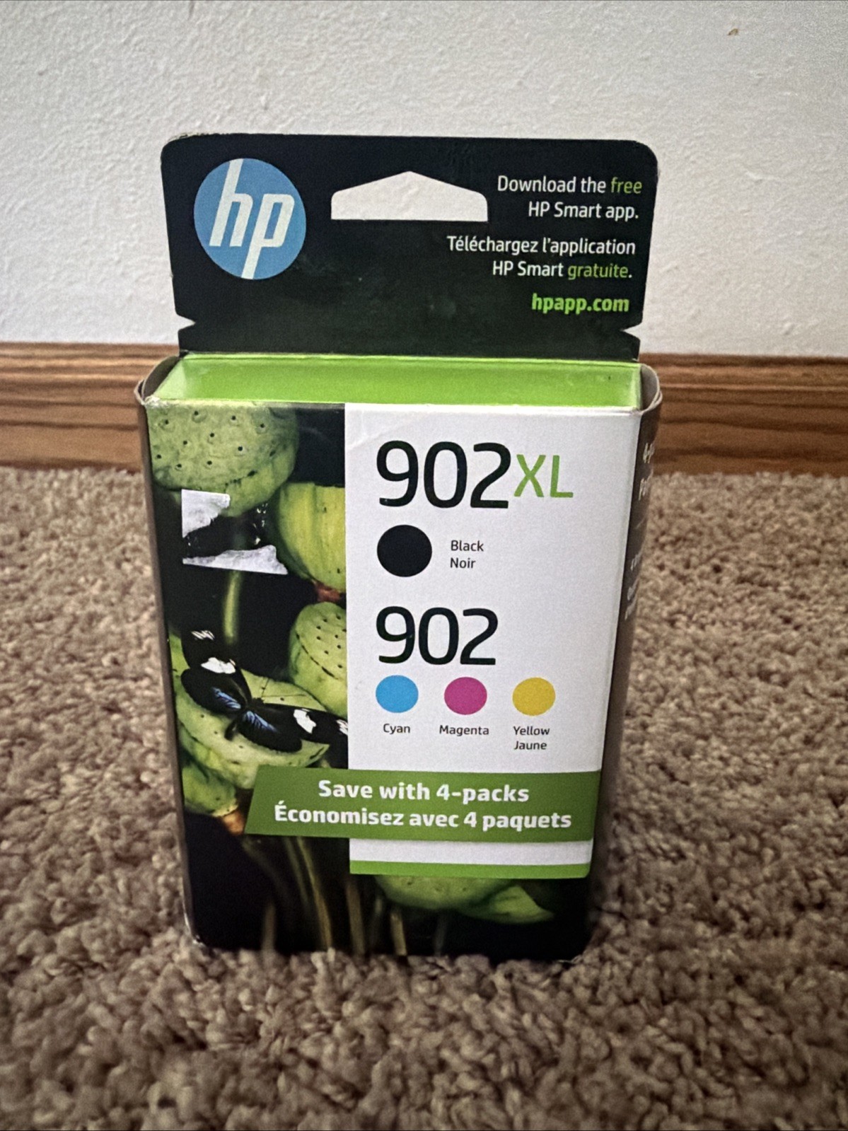 New Genuine HP 902XL Black HP 902 Regular Color Ink Cartridges Retail Box