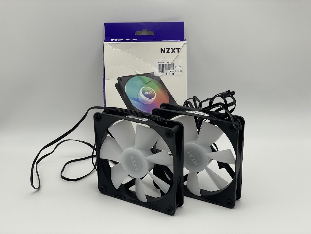 Set of 2 NZXT F120 RGB Core Fluid Dynamic Bearing 120mm Case Fan - Black