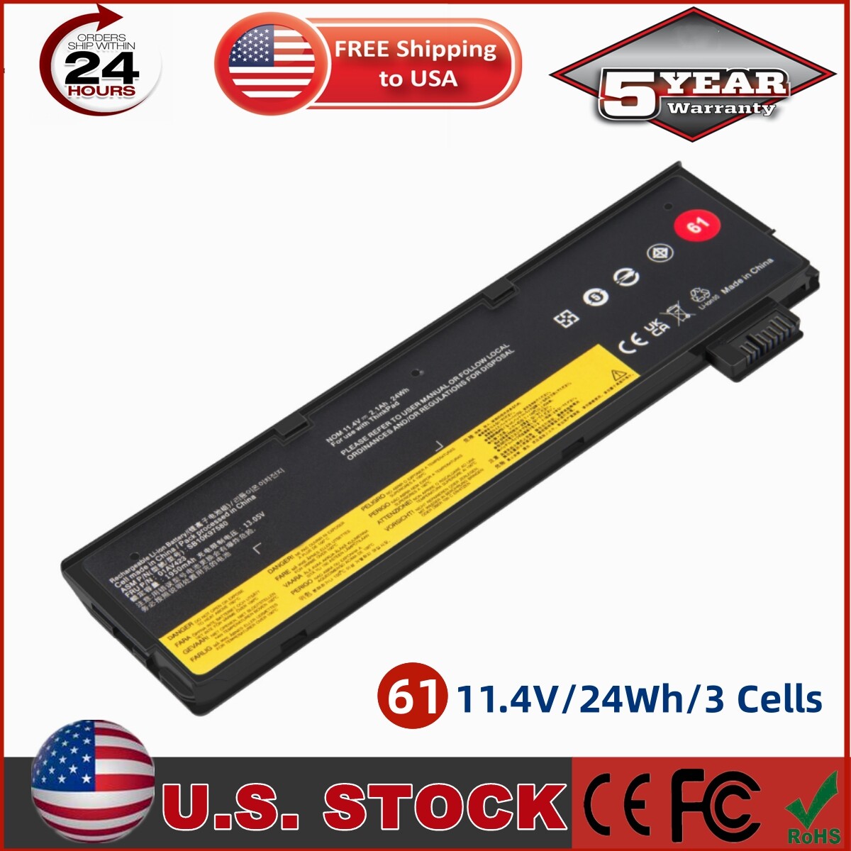 61 01AV423 01AV424 Battery For Lenovo ThinkPad P51s P52s T470 T480 T570 T580