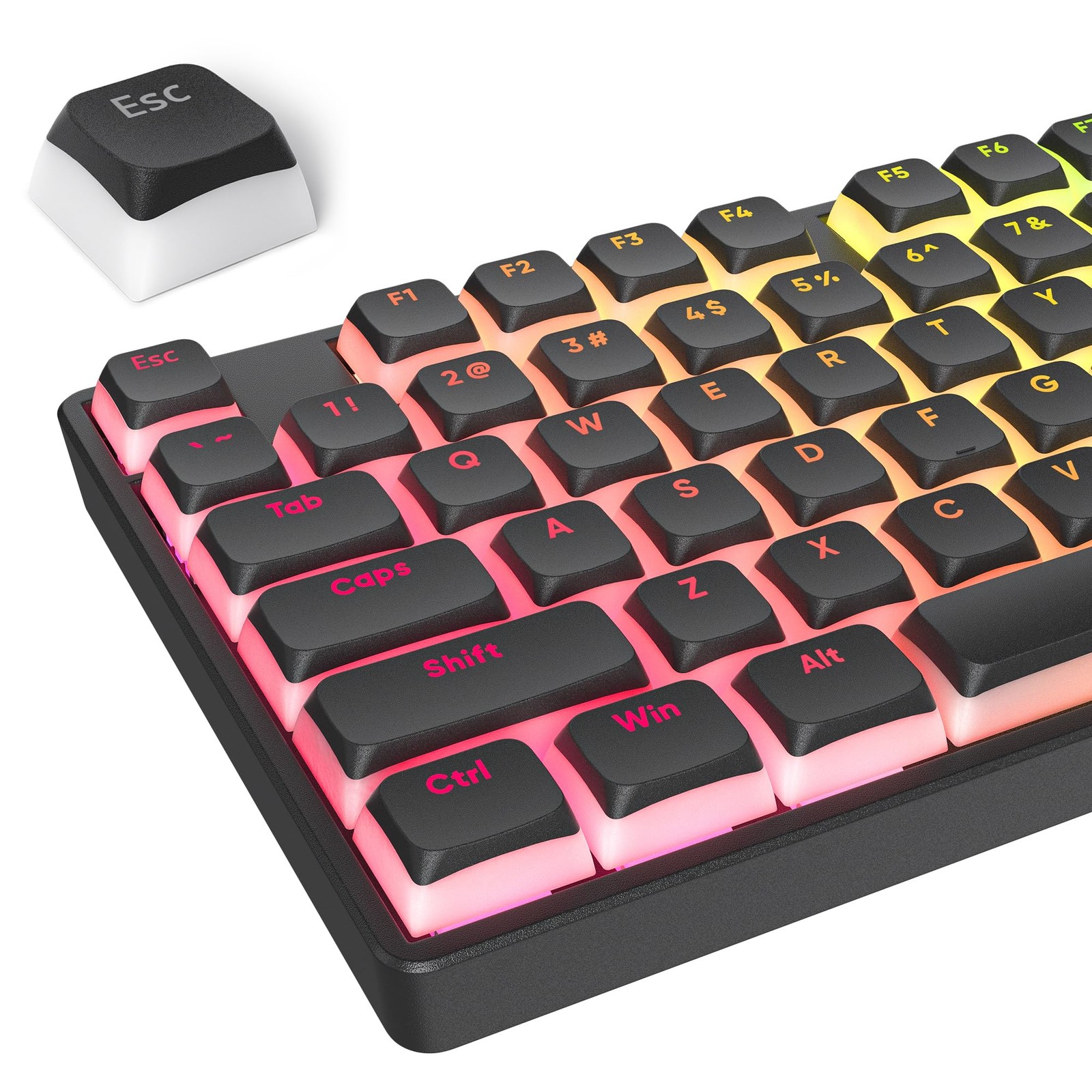 117 PCS Black Pudding PBT Keycaps XDA Profile 75 Percent For MX Switches