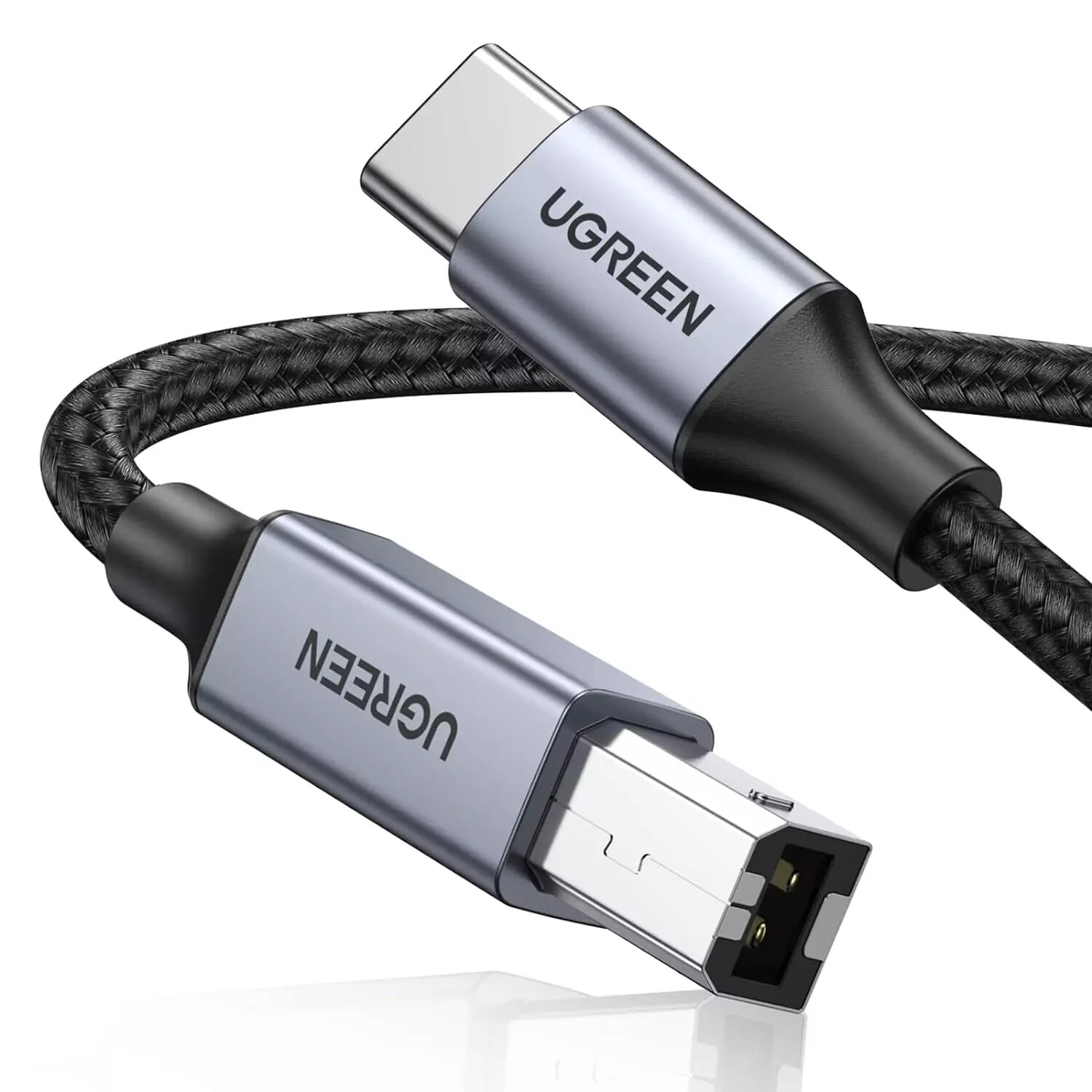 UGREEN USB B to USB C 6 FT Printer Cable, Nylon USB B to C Cord for Macbook Pro/