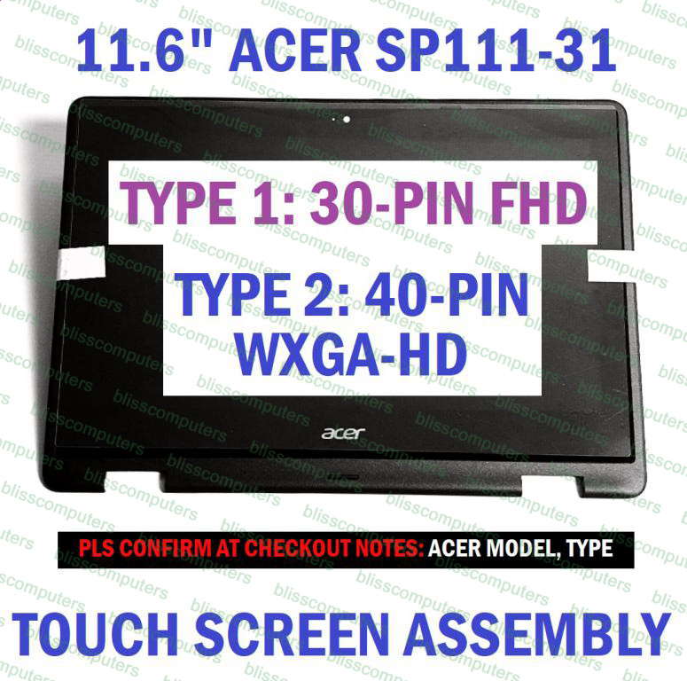 Acer Spin 1 SP111-31 SP111-31N LCD Touch Screen Bezel 11.6" FHD LM116LF3L