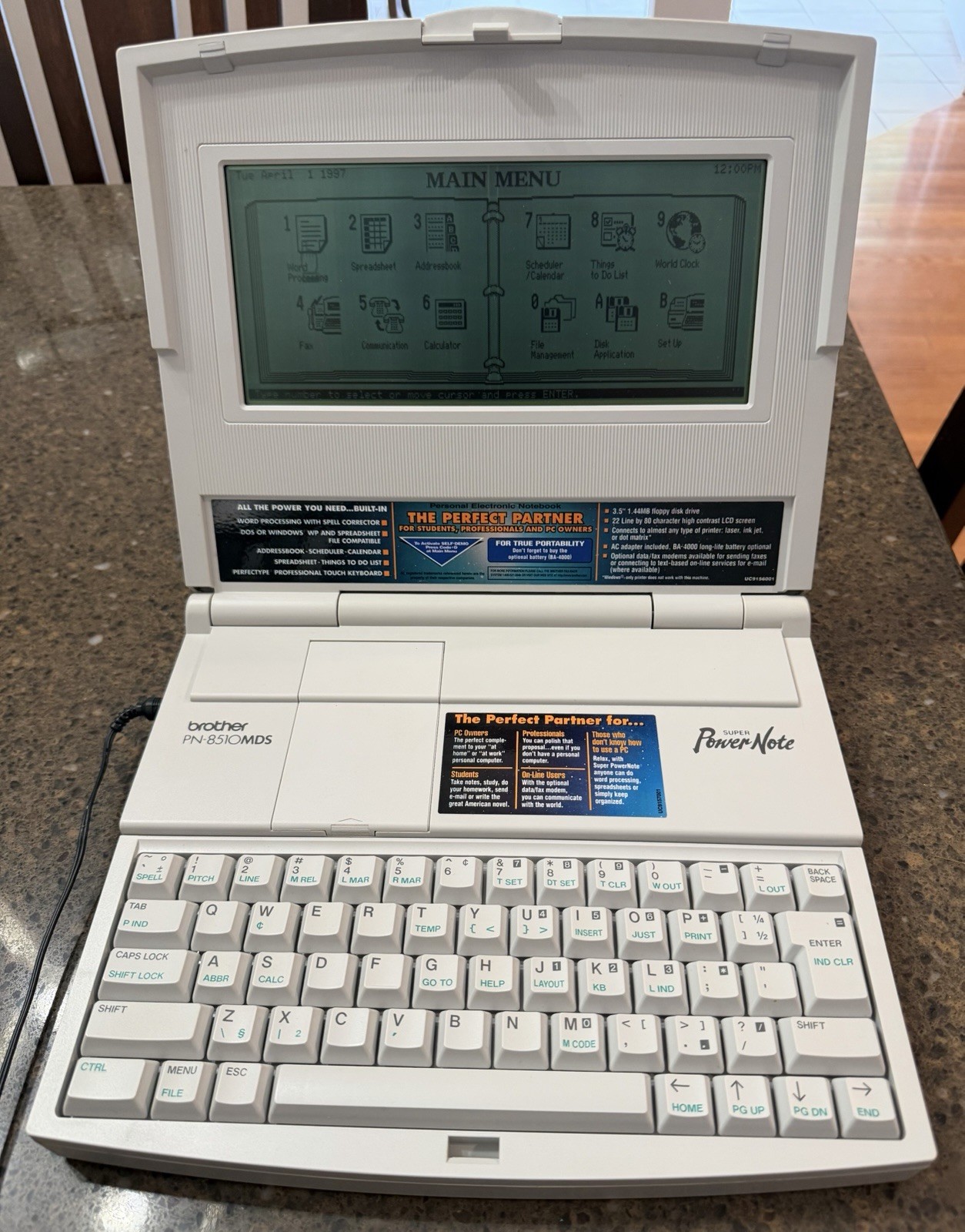 Brother Super PowerNote PN-8510MDS Electronic Notebook Tested Working