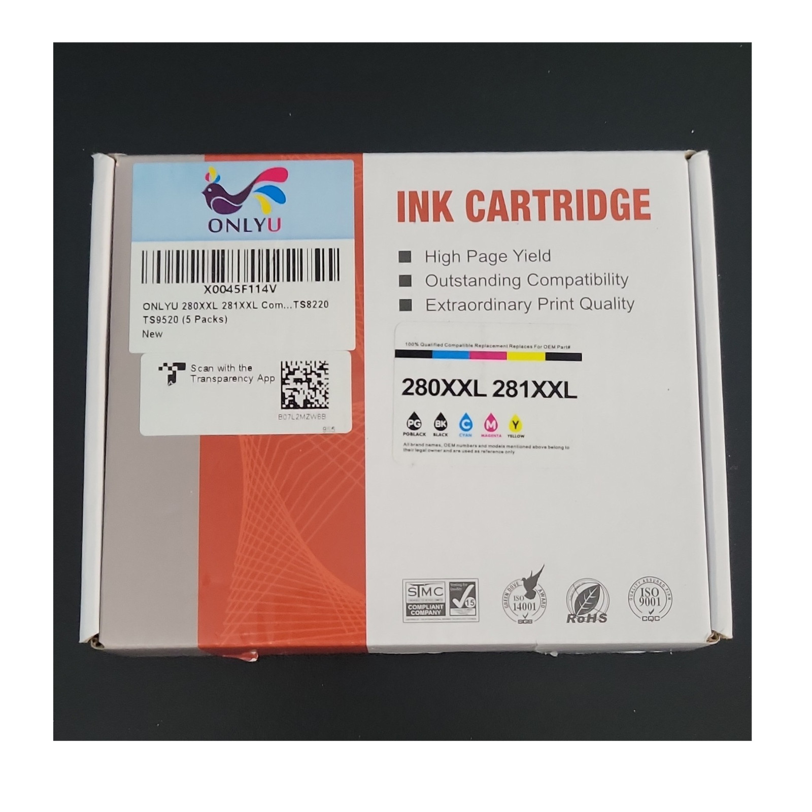 ONLYU Compatible 280XXL 281XXL Ink for Canon TS8220 TS9520 Black Cyan Magenta Y…